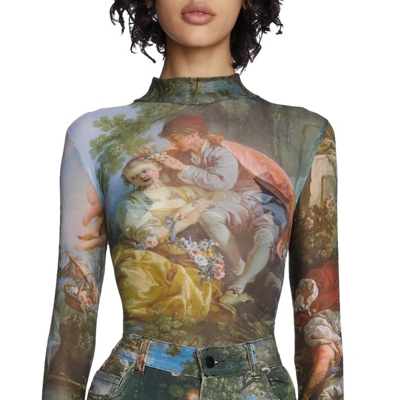 Very cool modern renaissance mesh top Small - Picture 3 of 6